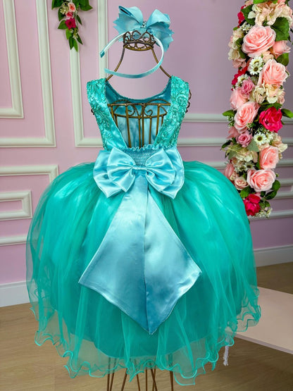 Vestido Infantil Confortável Verde Tiffany