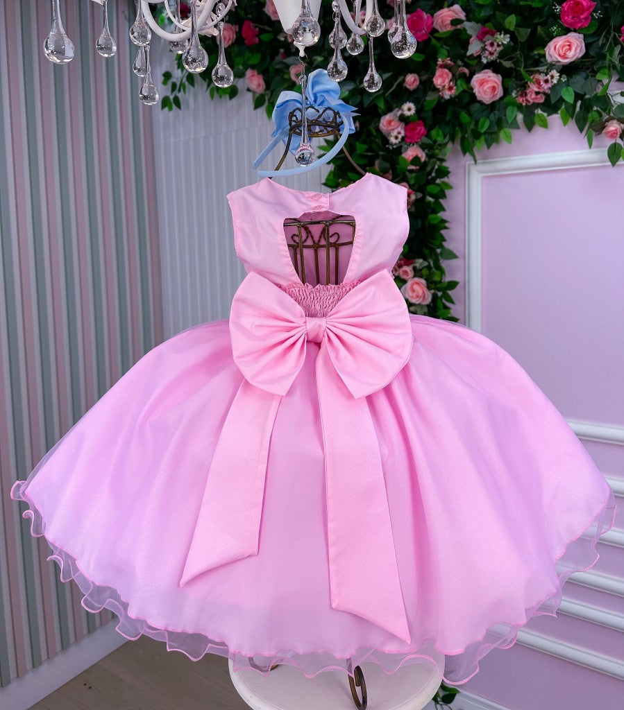 Vestido Marie Jardim das Borboletas Rosa Bebe