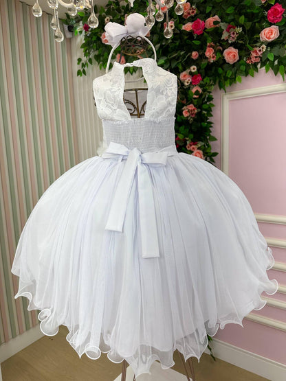 Vestido Infantil Regata Flores Brancas