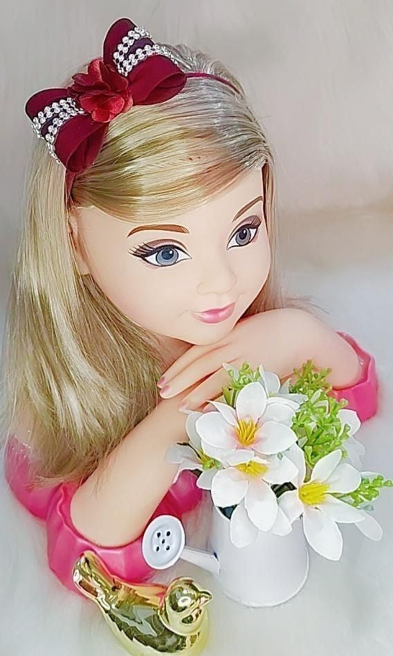 Faixinha de Cabelo Bebê Rosa em Meia de Seda com Laço Florzinha e Strass para Estilo Princesa