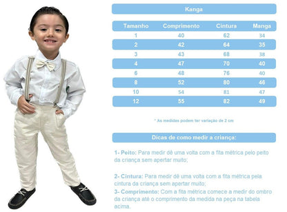 Conjunto Social Infantil Azul Claro em Algodão com Camisa Social de Manga Longa para Festa