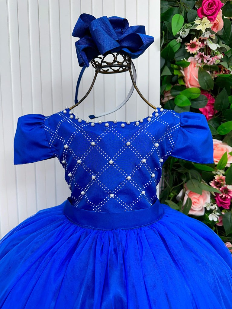 Vestido Enjoy Longo Gabriela Azul Royal