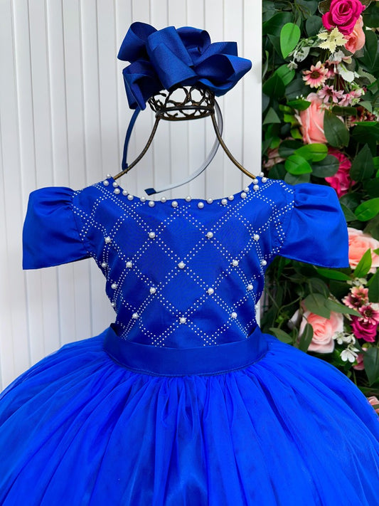 Vestido Enjoy Longo Gabriela Azul Royal
