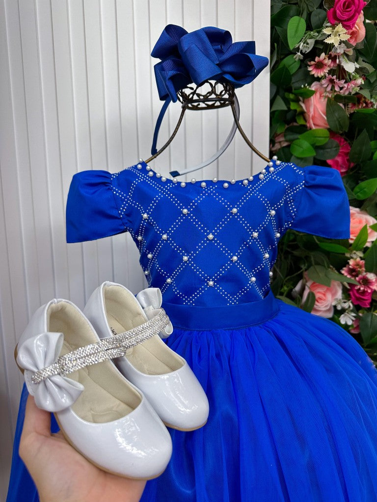 Vestido Enjoy Longo Gabriela Azul Royal