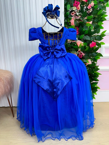 Vestido Enjoy Longo Gabriela Azul Royal
