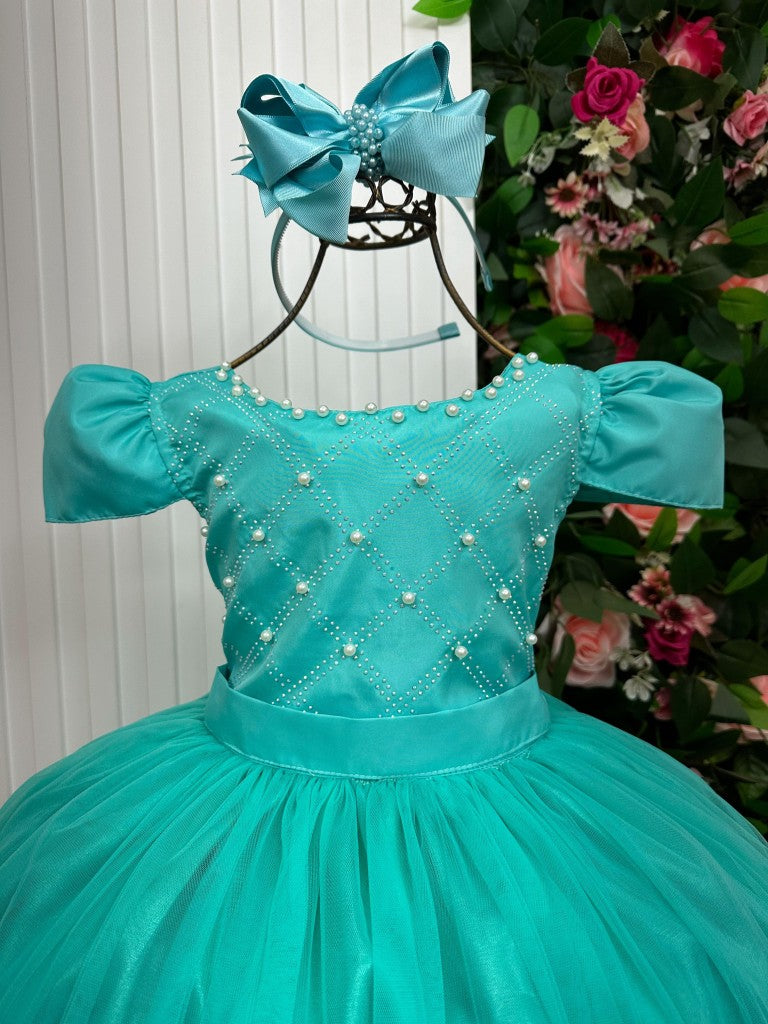 Vestido Enjoy Longo Gabriela Verde Tiffany