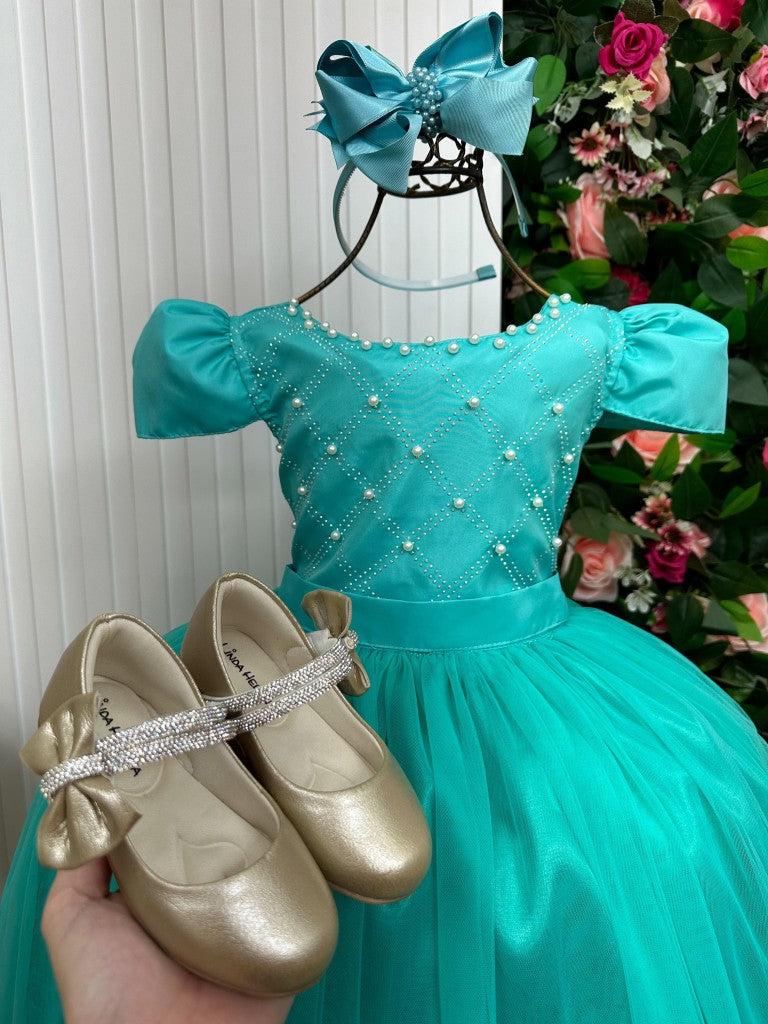 Vestido Enjoy Longo Gabriela Verde Tiffany