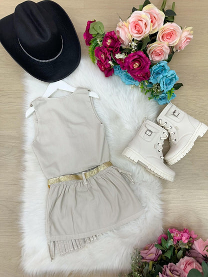 Conjunto Blogueirinha Boiadeira Jeans Off Casual Chic