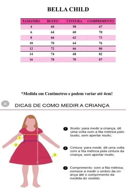 Vestido Infantil Branco em Tule com Renda e Saia Rodada para Daminhas
