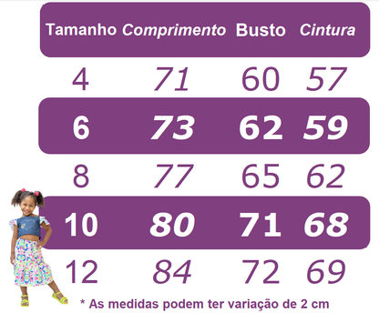 Vestido Infantil Azul Marinho em Cetim com Saia Florida e Busto Plissado para Festa de Aniversário