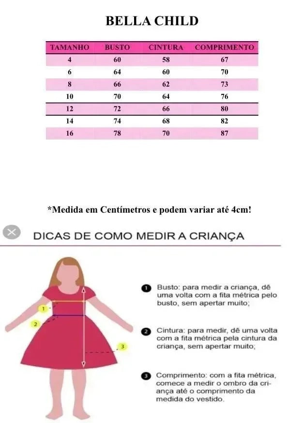 Vestido Infantil Rosa em Cetim com Saia Rodada e Renda