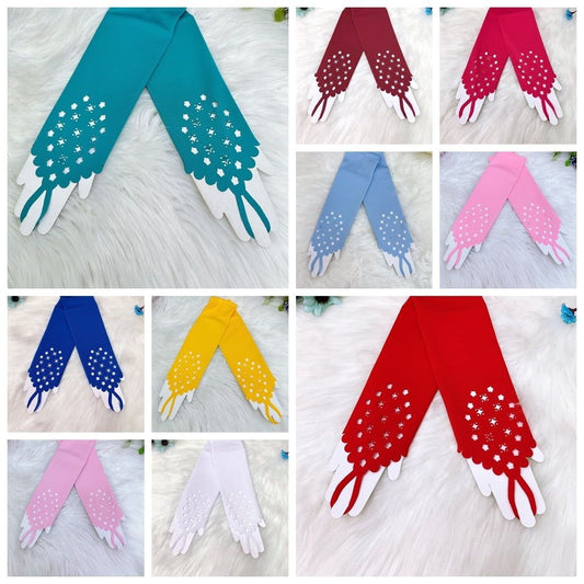 Luva Infantil Luxo Rosa em Cetim com Detalhes Elegantes para Festa de Aniversár