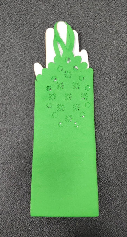 Luva Infantil Luxo Rosa em Cetim com Detalhes Elegantes para Festa de Aniversár