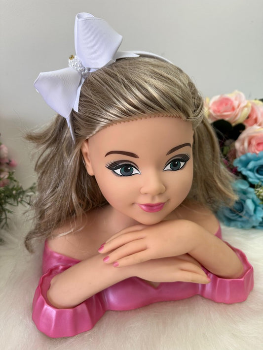 Tiara Infantil Branca em Perolado com Strass e Design Elegante para Estilo Princesa