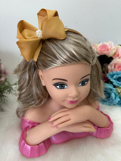 Tiara Infantil Dourada com Pérolas Elegantes Detalhes Delicados para Estilo Princesa