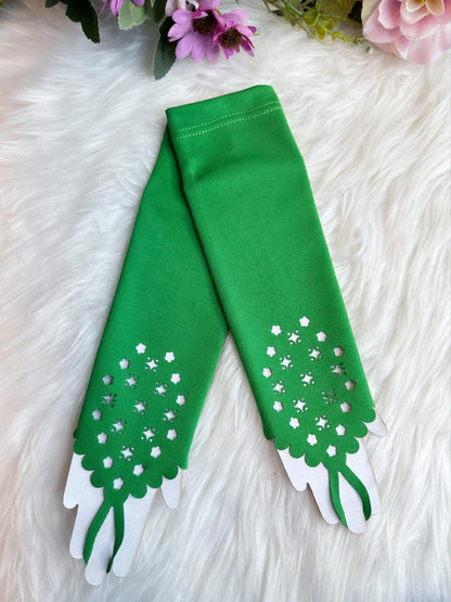 Luva Infantil Luxo Rosa em Cetim com Detalhes Elegantes para Festa de Aniversár