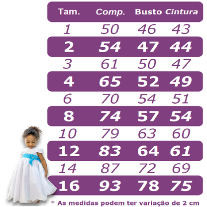 Vestido Infantil Branco em Renda com Cinto de Pérolas e Tiara Luxo para Daminhas