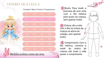 Vestido Infantil Branco em Tecido Misto com Saia Longa e Laço nas Costas