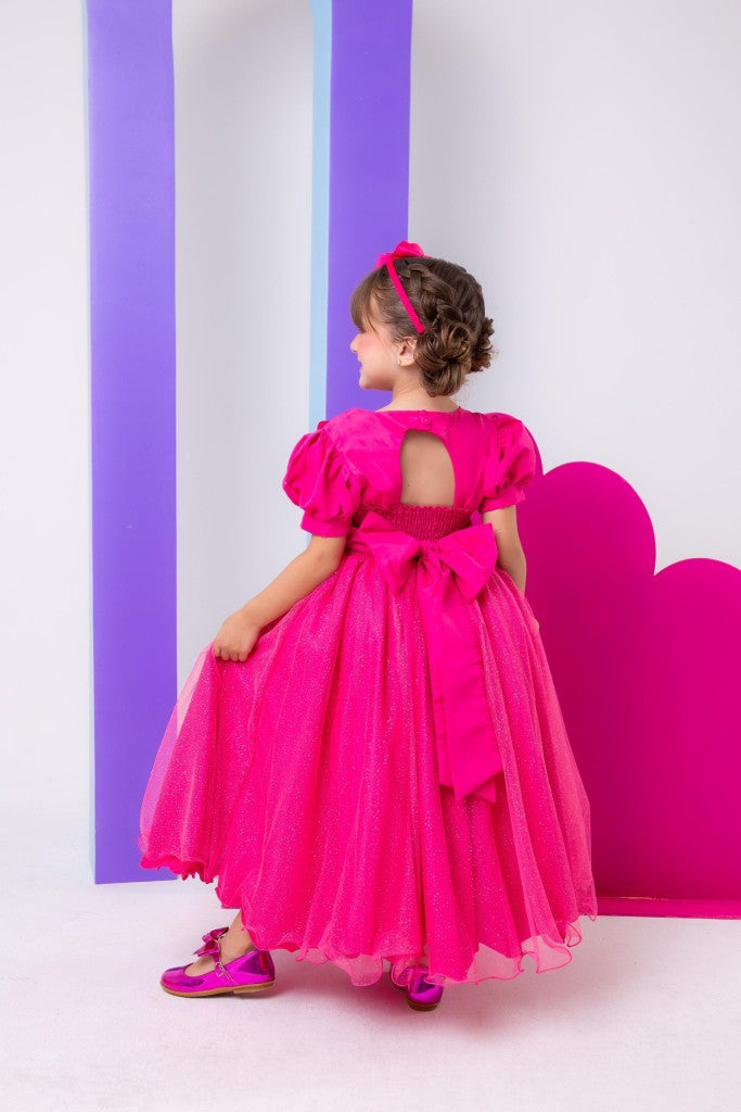 Vestido Infantil/Fantasia Longa Princesa Aurora Rosa