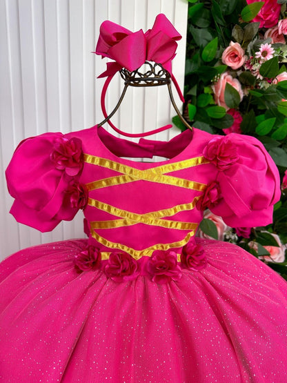 Vestido Infantil/Fantasia Longa Princesa Aurora Rosa