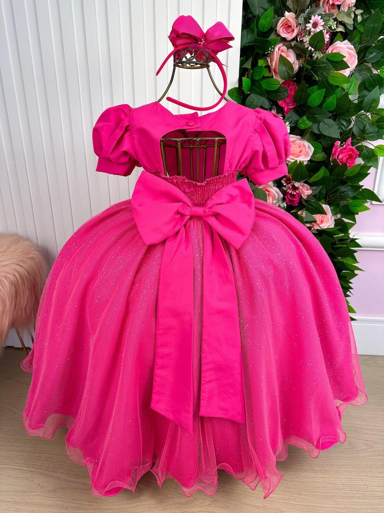 Vestido Infantil/Fantasia Longa Princesa Aurora Rosa