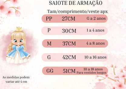 Saia de Armação Infantil em Tule Branco – 3 Camadas para Vestidos de Festa