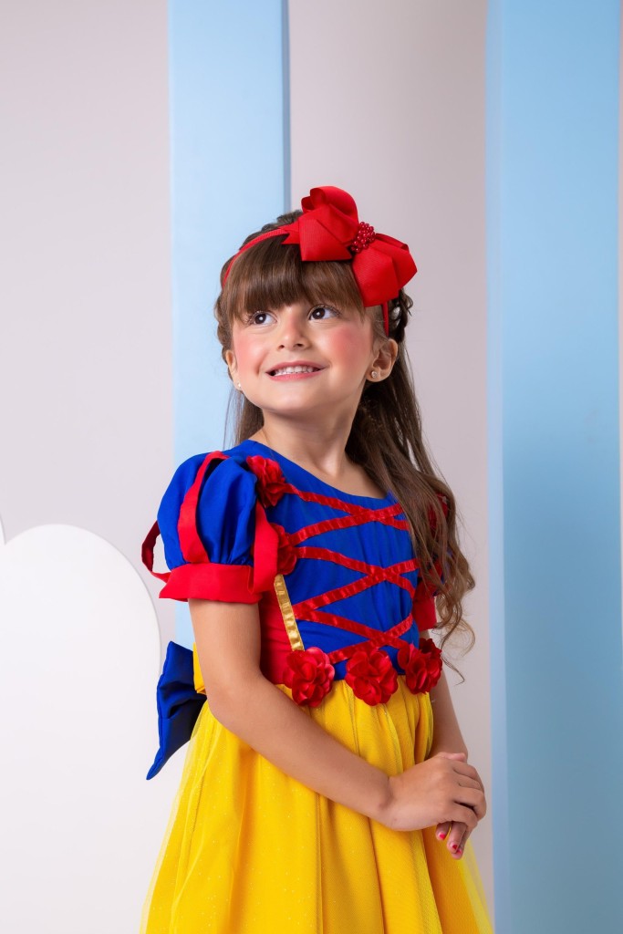 Vestido Fantasia Longa Infantil Snow White Bella Child