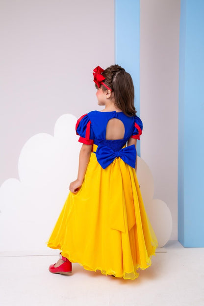 Vestido Fantasia Longa Infantil Snow White Bella Child