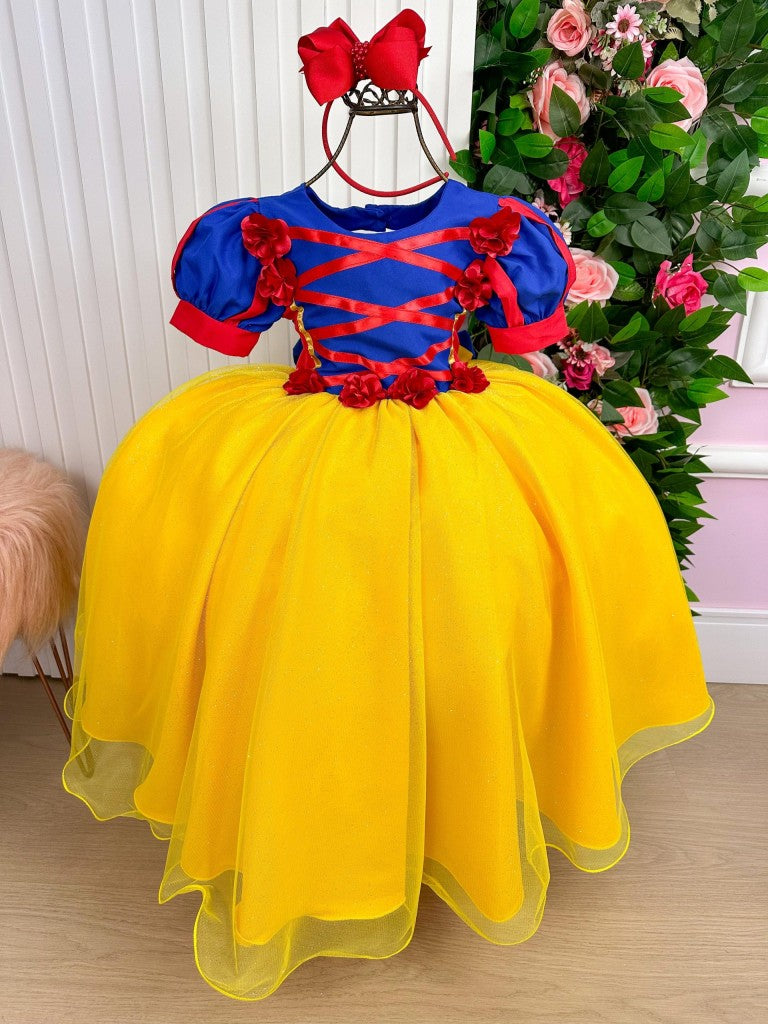 Vestido Fantasia Longa Infantil Snow White Bella Child