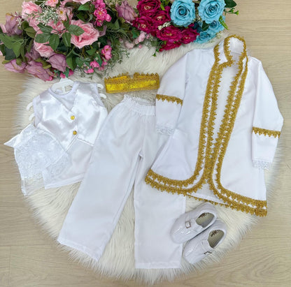 Fantasia Conde Nobre Branco com Capa