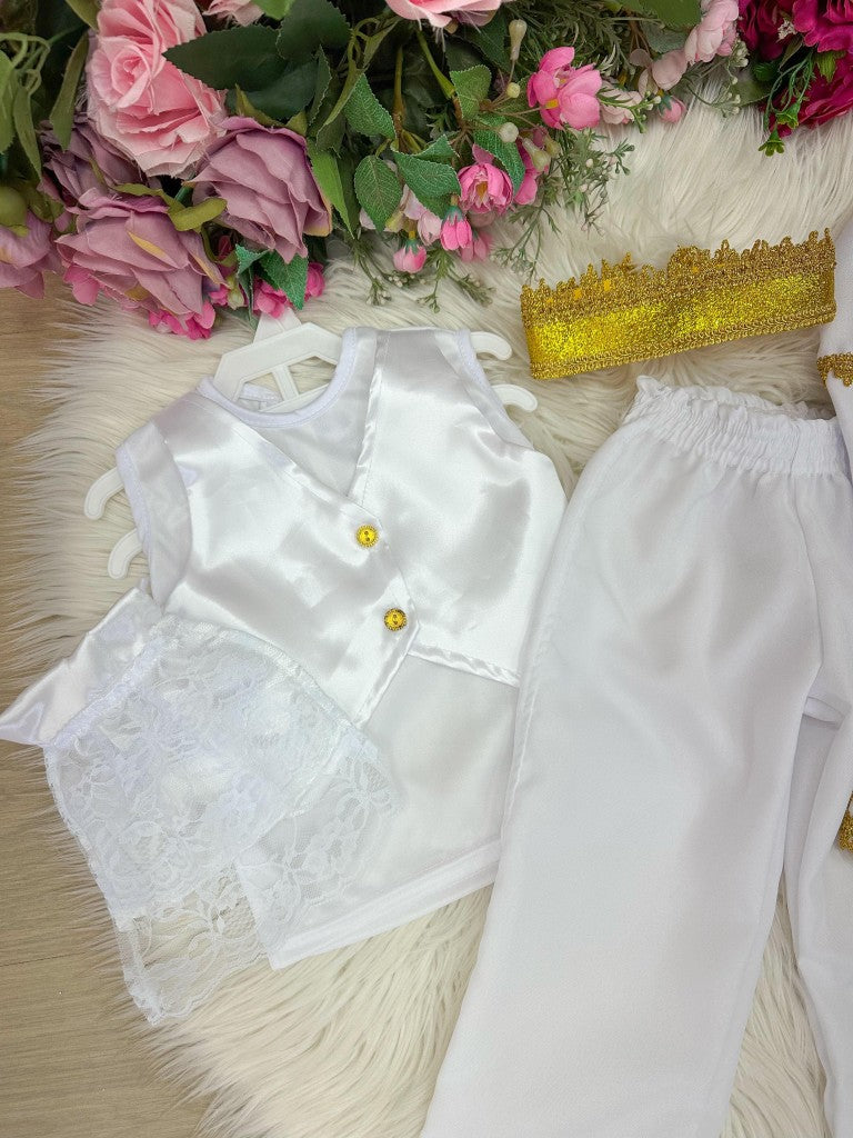 Fantasia Conde Nobre Branco com Capa