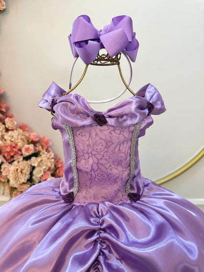 Fantasia Infantil Princesas Sofia e Rapunzel Lilás