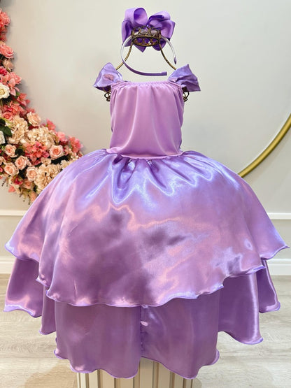Fantasia Infantil Princesas Sofia e Rapunzel Lilás