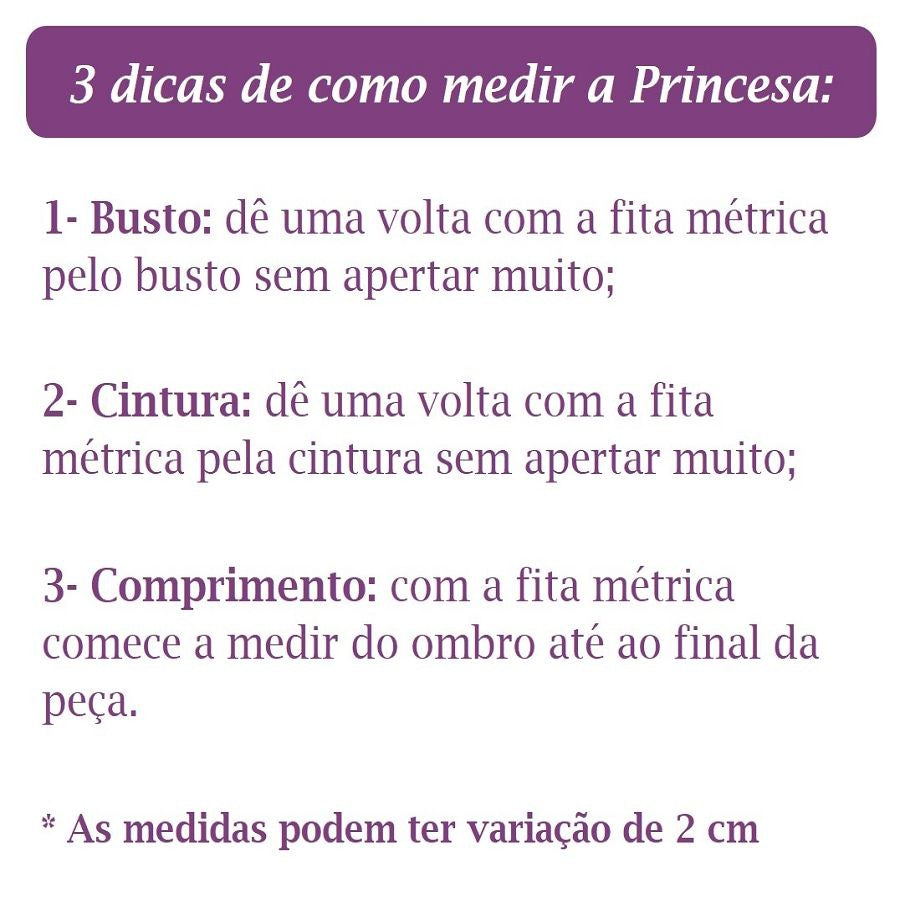 Fantasia Infantil Princesas Sofia e Rapunzel Lilás