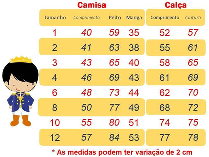 Conjunto Fantasia Príncipe Festas Luxo