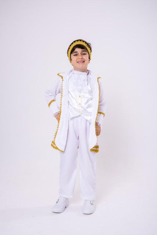 Fantasia Conde Nobre Branco com Capa