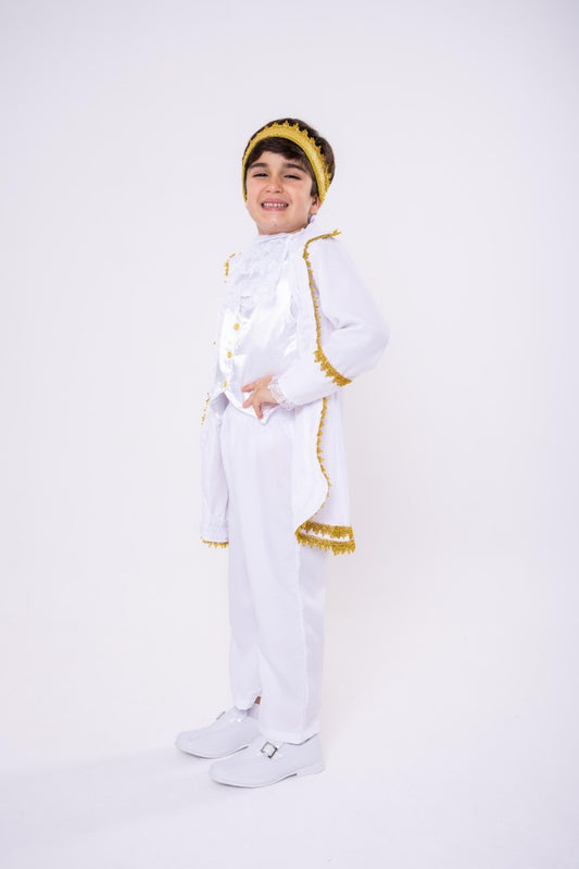 Fantasia Conde Nobre Branco com Capa