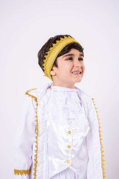 Fantasia Conde Nobre Branco com Capa