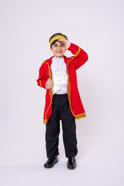 Fantasia Conde Vermelho com Capa e Coroa