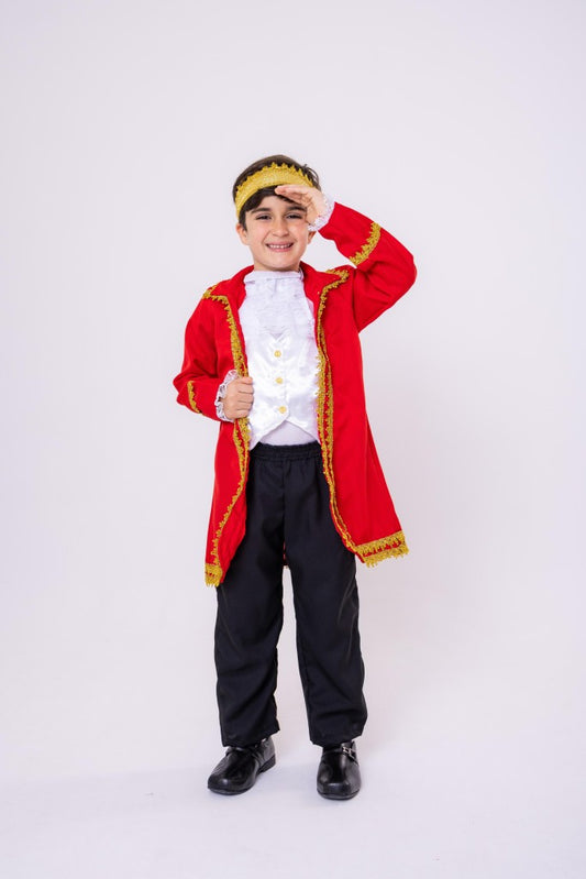 Fantasia Conde Vermelho com Capa e Coroa