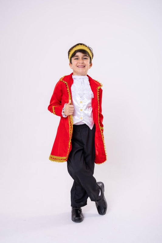 Fantasia Conde Vermelho com Capa e Coroa