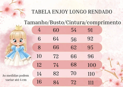 Vestido Infantil Pink em Renda com Saia Rodada e Laço nas Costas para Festa de Aniversário