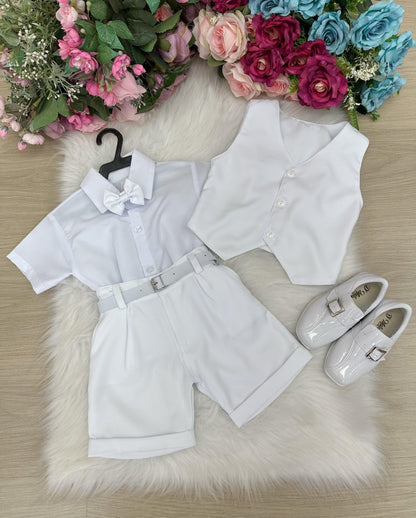 Conjunto Social Elegante Leandro Colete Branco Ideal