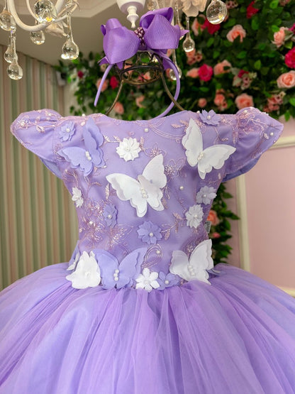 Vestido Marie Jardim Encantado Lilás
