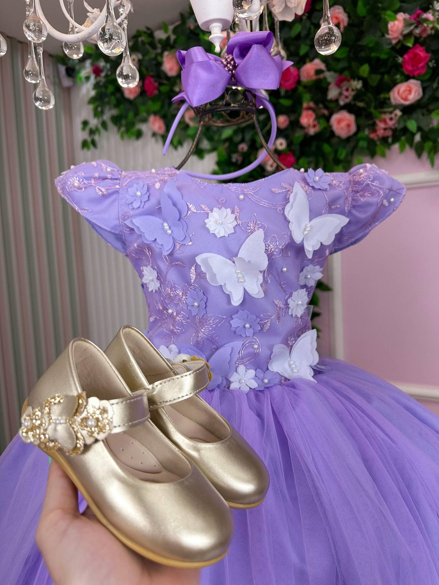 Vestido Marie Jardim Encantado Lilás