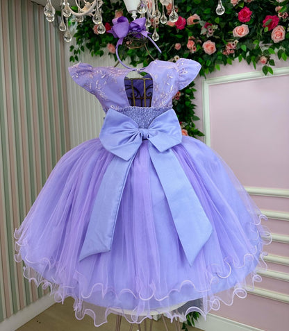 Vestido Marie Jardim Encantado Lilás