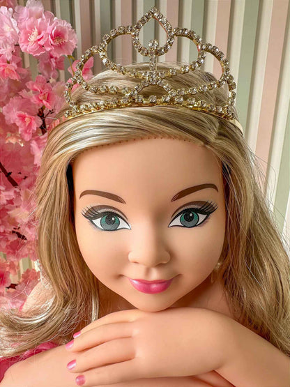 Coroa Infantil Dourada em Strass com Brilho Elegante para Estilo Princesa