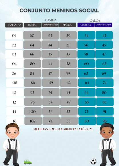 Conjunto Meninos Social Linho Vitor com Camisa e Gravata