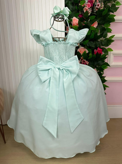Vestido Infantil Verde Porto Fino em Poliester com Saia Longa