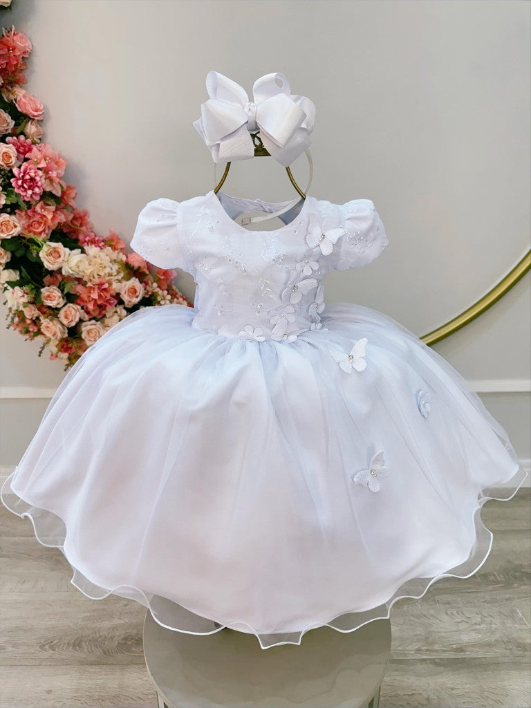 Vestido Infantil Branco em Tule com Renda Delicada para Daminhas